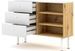 Buffet 3 tiroirs 3 étagères blanc et chêne artisan Makalo 100 cm - Photo n°2