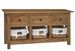 Buffet 3 tiroirs 3 paniers en rotin amovibles Mostane 100 cm - Bois d'acajou massif - Photo n°1