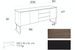 Buffet 3 tiroirs 3 portes bois de noyer et verre teinté noir Lizay 200 cm - Photo n°5