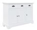 Buffet 3 tiroirs 3 portes Frenky 105 cm - Bois massif blanc - Photo n°5