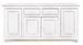 Buffet 4 portes 2 tiroirs KOLITA 180 cm – Bois massif blanc patiné - Photo n°1
