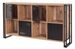 Buffet 4 portes 4 niches style industriel bois chêne clair et métal noir Dukita 164 cm - Photo n°1