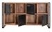 Buffet 4 portes 4 niches style industriel bois chêne clair et métal noir Dukita 164 cm - Photo n°3