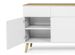 Buffet 4 portes 4 tiroirs laqué blanc et pieds chêne massif clair Pecas 192 cm - Photo n°6