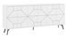Buffet 4 portes bois blanc motif géométrique Kuzako 184 cm - Photo n°1