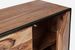 Buffet 4 portes en bois clair d'acacia vernis mat et acier noir Makune 175 cm - Photo n°5