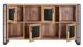 Buffet 4 portes et 4 niches bois naturel et acier noir Lika 164 cm - Photo n°1