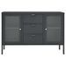 Buffet Anthracite 105x35x70 cm Acier et verre trempé - Photo n°4