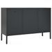 Buffet Anthracite 105x35x70 cm Acier et verre trempé - Photo n°6