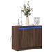 Buffet avec LED chêne marron 72x34x61 cm bois d'ingénierie - Photo n°1