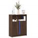 Buffet avec LED chêne marron 77x34x100 cm bois d'ingénierie - Photo n°1