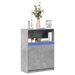 Buffet avec LED gris béton 72x34x100 cm bois d'ingénierie - Photo n°1