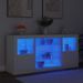 Buffet avec lumières LED blanc 142,5x37x67 cm - Photo n°4