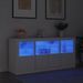 Buffet avec lumières LED blanc 142,5x37x67 cm - Photo n°1