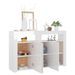 Buffet avec lumières LED Blanc brillant 115,5x30x75 cm - Photo n°4