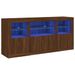 Buffet avec lumières LED chêne marron 142,5x37x67 cm - Photo n°1