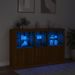 Buffet avec lumières LED chêne marron 162x37x100 cm - Photo n°5