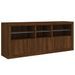 Buffet avec lumières LED chêne marron 162x37x67 cm - Photo n°5