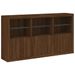 Buffet avec lumières LED chêne marron 181,5x37x100 cm - Photo n°3