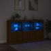 Buffet avec lumières LED chêne marron 181,5x37x100 cm - Photo n°5