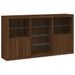 Buffet avec lumières LED chêne marron 181,5x37x100 cm - Photo n°3