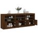 Buffet avec lumières LED chêne marron 181,5x37x67 cm - Photo n°1