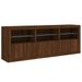 Buffet avec lumières LED chêne marron 181,5x37x67 cm - Photo n°5