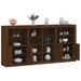 Buffet avec lumières LED chêne marron 202x37x100 cm - Photo n°1