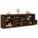 Buffet avec lumières LED chêne marron 202x37x67 cm - Photo n°1