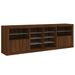 Buffet avec lumières LED chêne marron 202x37x67 cm - Photo n°5