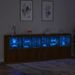 Buffet avec lumières LED chêne marron 283x37x100 cm - Photo n°5