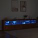 Buffet avec lumières LED chêne marron 283x37x67 cm - Photo n°3