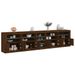 Buffet avec lumières LED chêne marron 283x37x67 cm - Photo n°1