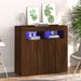 Buffet avec lumières LED chêne marron 80x35x75 cm - Photo n°1