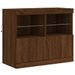 Buffet avec lumières LED chêne marron 81x37x67 cm - Photo n°3