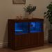 Buffet avec lumières LED chêne marron 81x37x67 cm - Photo n°4