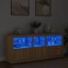 Buffet avec lumières LED chêne sonoma 162x37x67 cm - Photo n°2