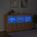 Buffet avec lumières LED chêne sonoma 181,5x37x100 cm - Photo n°5