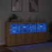 Buffet avec lumières LED chêne sonoma 202x37x100 cm - Photo n°5