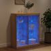 Buffet avec lumières LED chêne sonoma 81x37x100 cm - Photo n°4