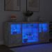 Buffet avec lumières LED gris béton 142,5x37x67 cm - Photo n°4