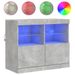 Buffet avec lumières LED gris béton 81x37x67 cm - Photo n°1