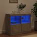 Buffet avec lumières LED gris béton 81x37x67 cm - Photo n°4