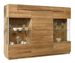 Buffet avec vitrine en bois massif de chêne miel 3 portes Divina 180 cm - Photo n°1
