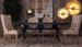 Buffet 2 portes 3 tiroirs bois massif de Manguier noir et métal doré Perko 152 cm - Photo n°6