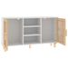 Buffet Blanc 105x30x60 cm Bois de pin massif et rotin naturel - Photo n°5