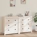 Buffet Blanc 140x35x80 cm Bois massif de pin - Photo n°1