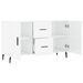 Buffet blanc brillant 100x36x60 cm bois d'ingénierie - Photo n°5