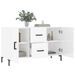 Buffet blanc brillant 100x36x60 cm bois d'ingénierie - Photo n°4