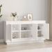 Buffet blanc brillant 102x35x55 cm bois d'ingénierie - Photo n°3